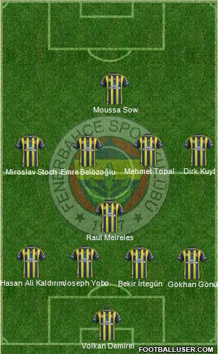 Fenerbahçe SK Formation 2013