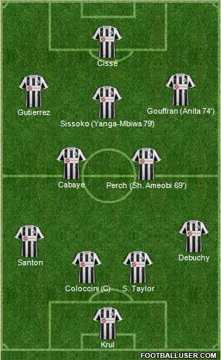Newcastle United Formation 2013