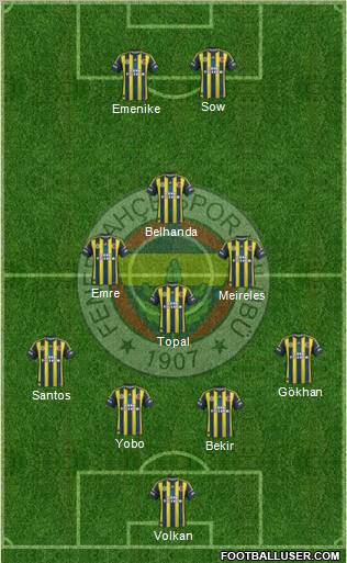 Fenerbahçe SK Formation 2013