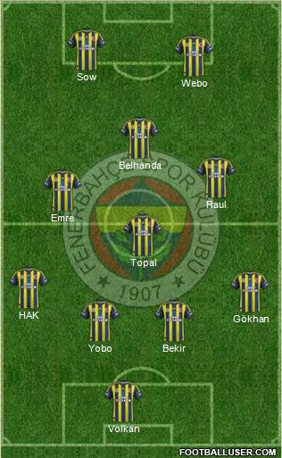 Fenerbahçe SK Formation 2013