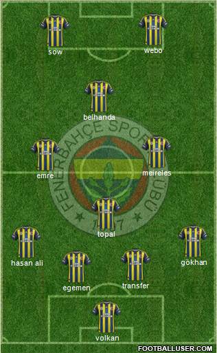 Fenerbahçe SK Formation 2013