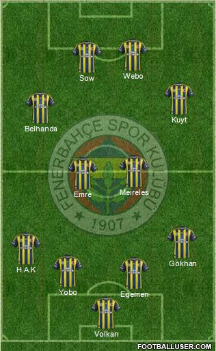 Fenerbahçe SK Formation 2013