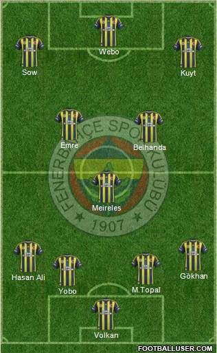 Fenerbahçe SK Formation 2013