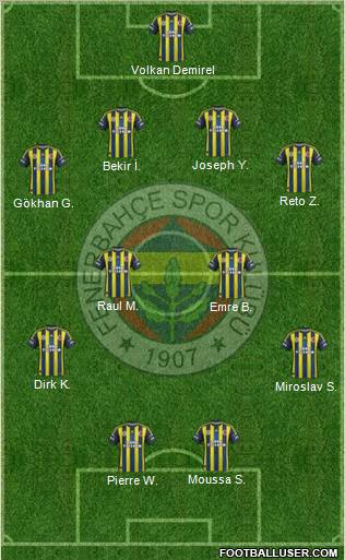Fenerbahçe SK Formation 2013