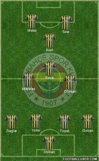 Fenerbahçe SK Formation 2013