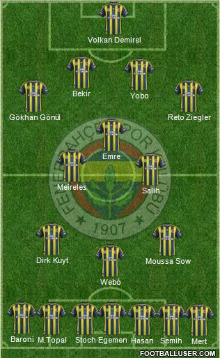 Fenerbahçe SK Formation 2013