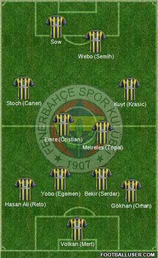 Fenerbahçe SK Formation 2013
