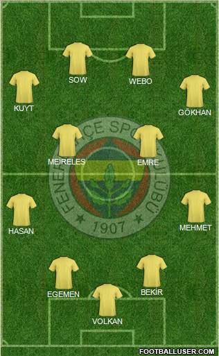 Fenerbahçe SK Formation 2013