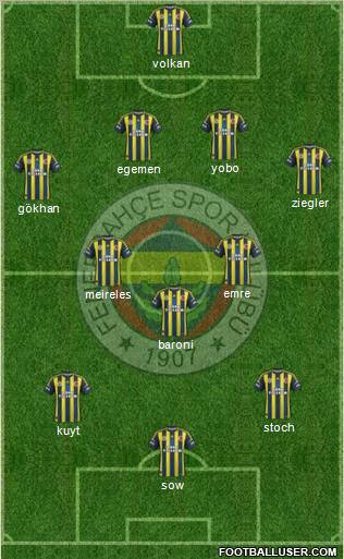 Fenerbahçe SK Formation 2013