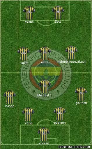 Fenerbahçe SK Formation 2013
