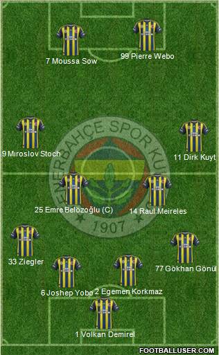 Fenerbahçe SK Formation 2013