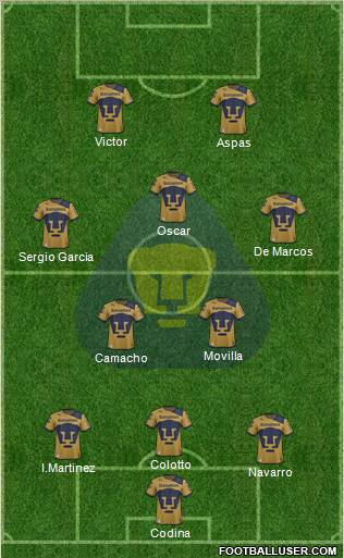 Club de Fútbol Universidad Formation 2013