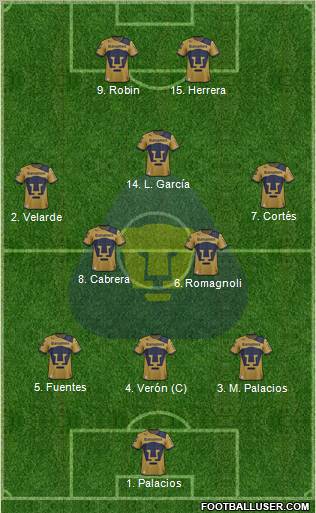 Club de Fútbol Universidad Formation 2013