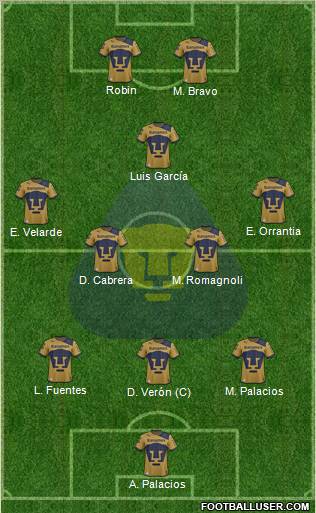 Club de Fútbol Universidad Formation 2013