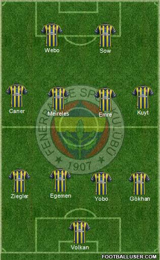 Fenerbahçe SK Formation 2013