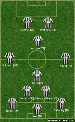 Newcastle United Formation 2013