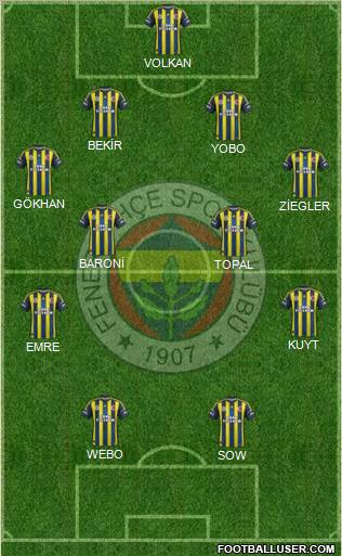 Fenerbahçe SK Formation 2013