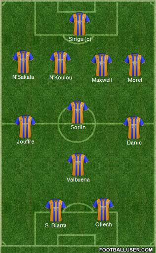 Mansfield Town 4-4-2 football formation