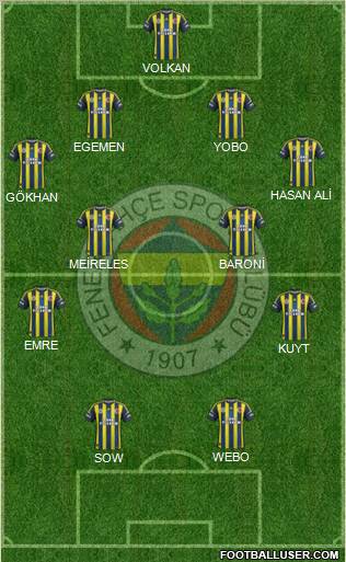 Fenerbahçe SK Formation 2013