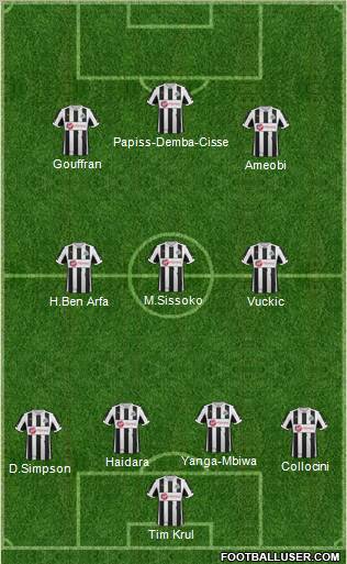 Newcastle United Formation 2013
