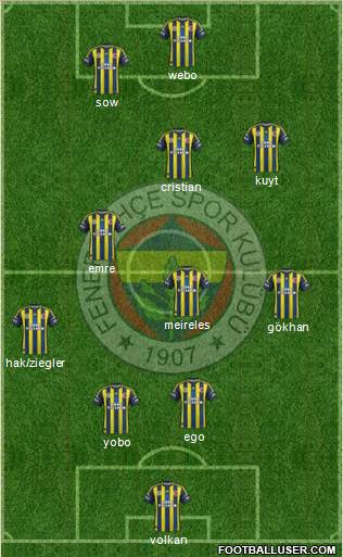Fenerbahçe SK Formation 2013