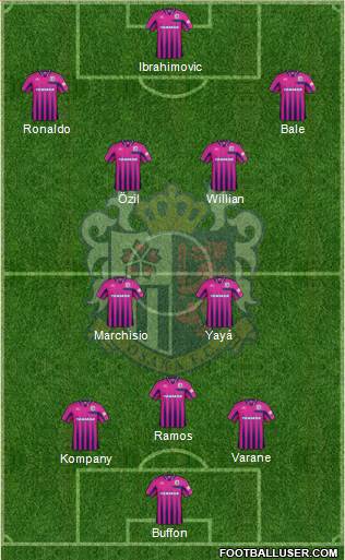 Cerezo Osaka 3-4-3 football formation