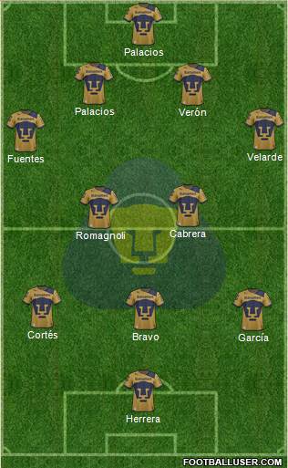 Club de Fútbol Universidad Formation 2013