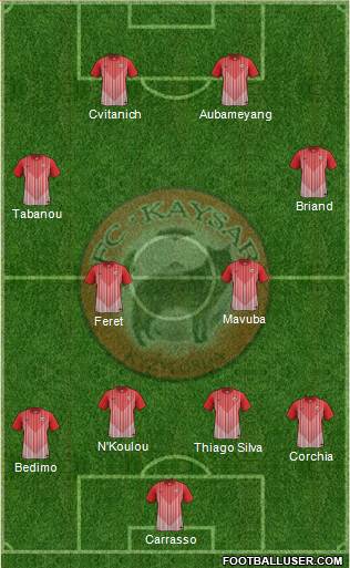 Kaisar Kyzylorda 4-2-2-2 football formation