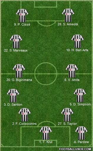 Newcastle United Formation 2013
