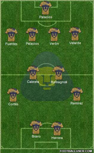 Club de Fútbol Universidad Formation 2013