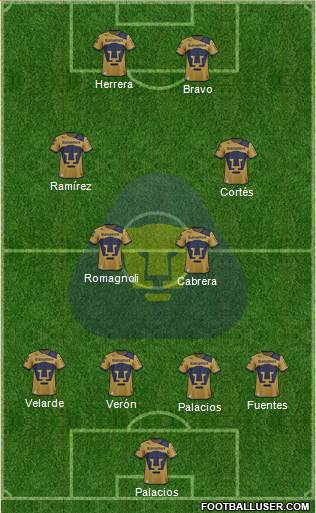 Club de Fútbol Universidad Formation 2013