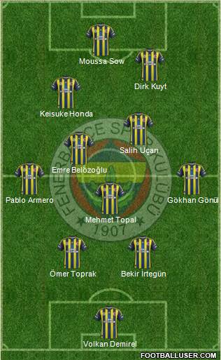 Fenerbahçe SK Formation 2013