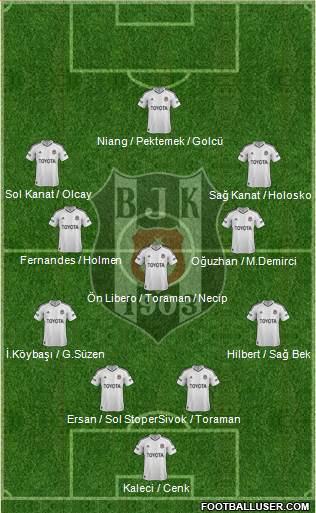 Besiktas JK Formation 2013