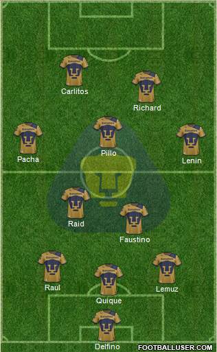Club de Fútbol Universidad Formation 2013