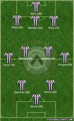Udinese Formation 2013