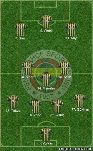 Fenerbahçe SK Formation 2013