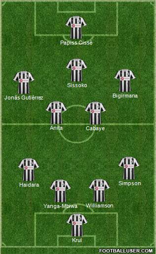 Newcastle United Formation 2013