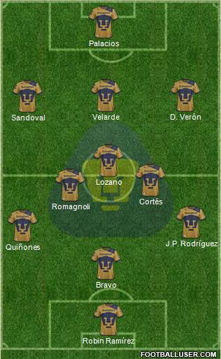 Club de Fútbol Universidad Formation 2013
