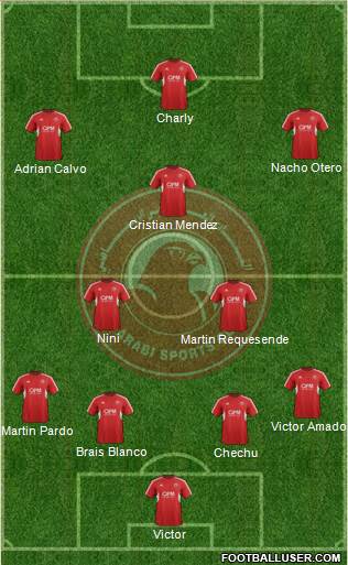 Al-Arabi Sports Club (QAT) 3-4-2-1 football formation