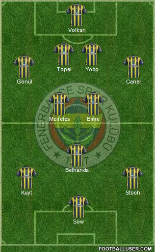 Fenerbahçe SK Formation 2013