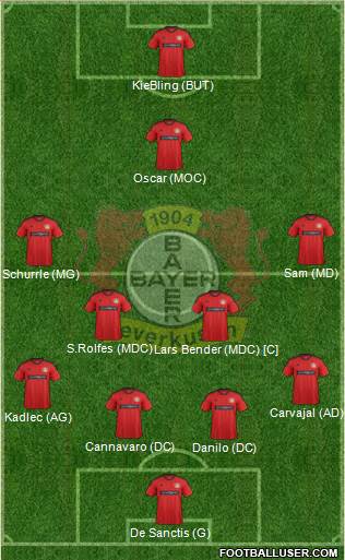 Bayer 04 Leverkusen Formation 2013