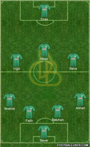 Darica Gençlerbirligi 5-4-1 football formation