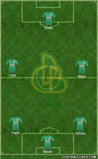 Darica Gençlerbirligi 5-4-1 football formation