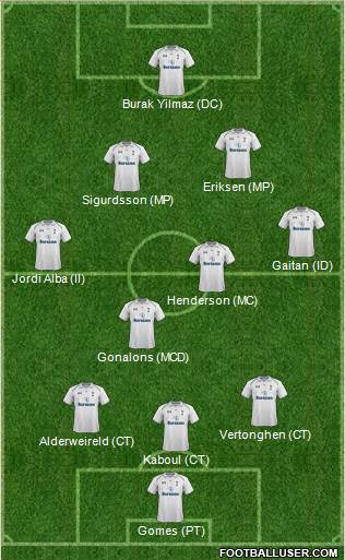 Tottenham Hotspur Formation 2013