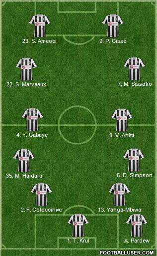 Newcastle United Formation 2013