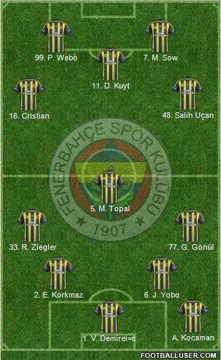 Fenerbahçe SK Formation 2013