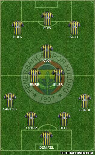 Fenerbahçe SK Formation 2013