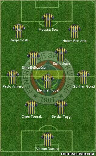 Fenerbahçe SK Formation 2013