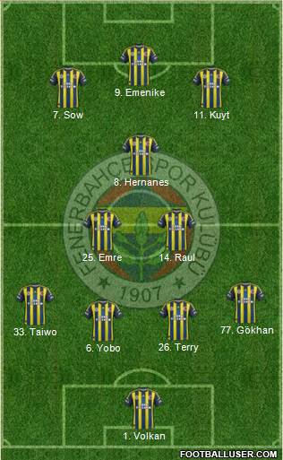 Fenerbahçe SK Formation 2013