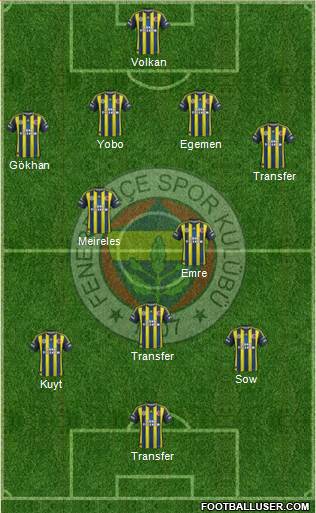 Fenerbahçe SK Formation 2013